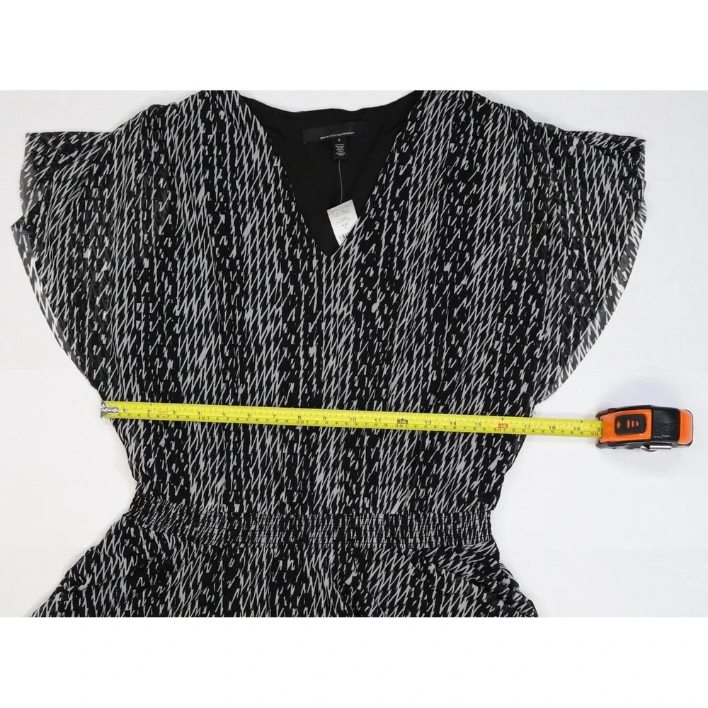 White House Black Market Dress Womens Small Fractured Mesh Kimono Mini New - Picture 3 of 12